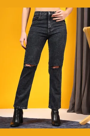KOTTY Women Jean High-Rise Mildly Distressed Light Fade Stretchable Jeans