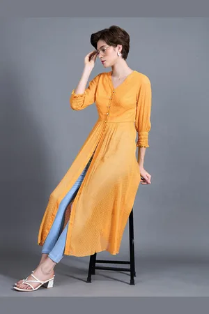 Miss Chase Women V-Neck Three Fourth Sleeves Solid Empire Maxi Formal Top