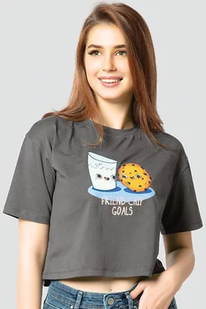 JULIET Women Graphic Printed Round Neck Cotton Boxy T-shirt