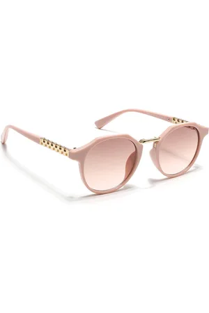 VOYAGE Round Sunglasses for Women Brown & Clear Lens Nude Frame - MG6428)