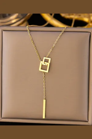 Designs & You Gold-Plated Bar-Shaped Necklace