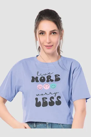 JULIET Women Typography Printed Round Neck Cotton Boxy T-shirt