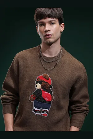Highlander Men Embellished Round Neck Sweater