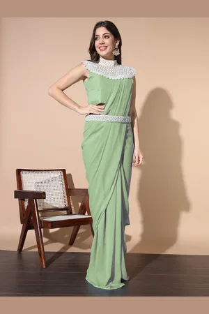 Chhabra 555 Belted Saree With Stitched Blouse