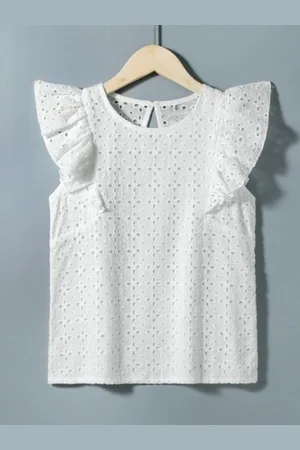 BAESD Girls Embellished Embroidered Cotton Top