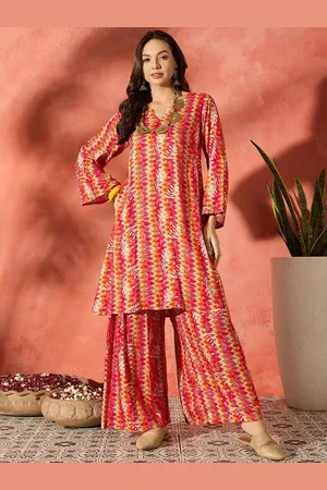 InWeave Women Abstract Printed Kurta With Palazzo