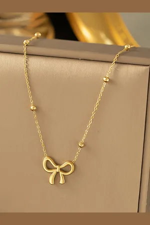 Designs & You Gold-Plated Bow Necklace