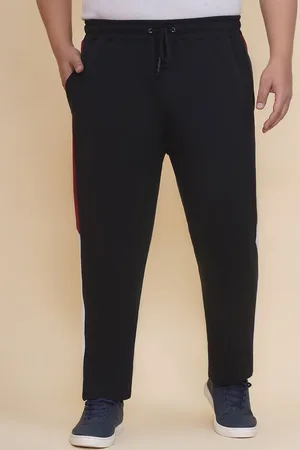 John Pride Men Plus Size Striped Regular Fit Cotton Track Pants