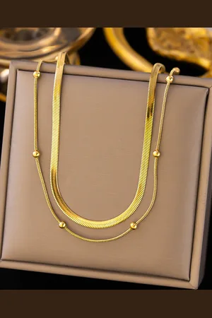 Jewels Galaxy Gold-Plated Layered Necklace