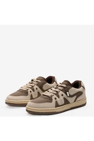 The Souled Store Men Cappuccino Lightweight Colourblocked Lace-Ups Sneakers