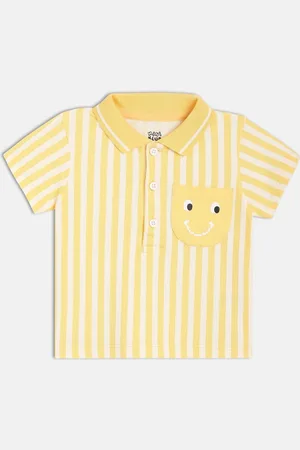 MINI KLUB Boys Striped Polo Collar Cotton T-shirt