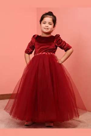 Toy Balloon Kids Girls Puff Sleeve Gown Maxi Dress