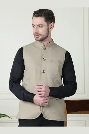 Even Printed Mandarin Collar Nehru Jacket