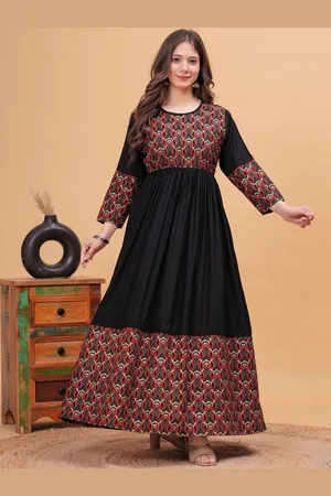 DRESSAR Ethnic Motifs Printed Pleated Anarkali Kurta