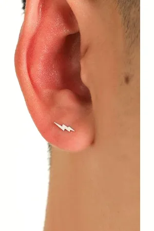 GoldNera Mens 925 Sterling Silver Quirky Shaped Minimal Studs