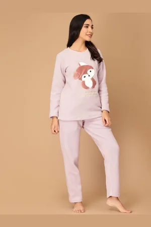 Sweet Dreams Women Printed Round Neck Mid-Rise Tracksuit