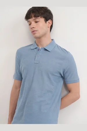 Highlander Men Solid Polo Collar Cotton Slim Fit T-shirt