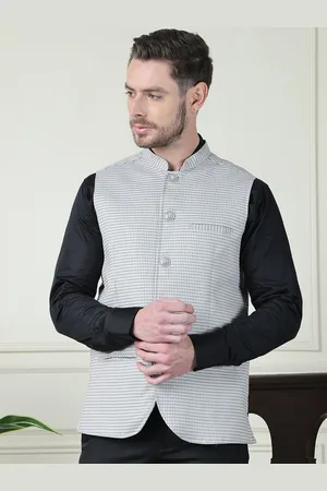 Even Printed Mandarin Collar Nehru Jacket