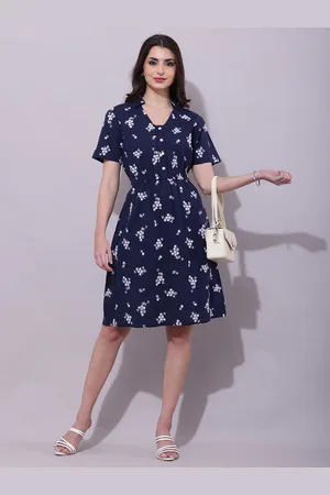 DEBONATELLA Bohemian Women Embroidered Crepe Fit & Flare Dress