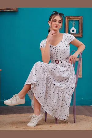Kalini Women Floral Crepe Fit & Flare Midi Dress