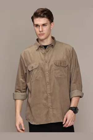 French Connection Men Premium Fit Spread Collar Textured Cotton Casual Shirt