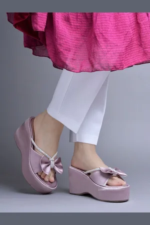 Shoetopia Women Embellished Platform Sandals with Bows