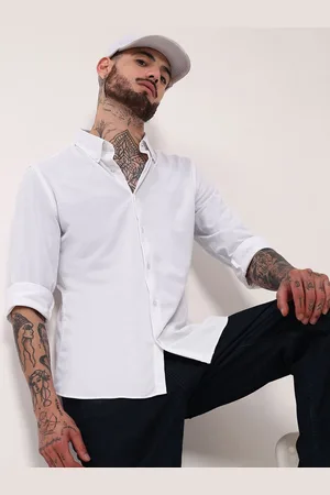 SHOWOFF Men Comfort Slim Fit Button-Down Collar Solid Cotton Casual Shirt