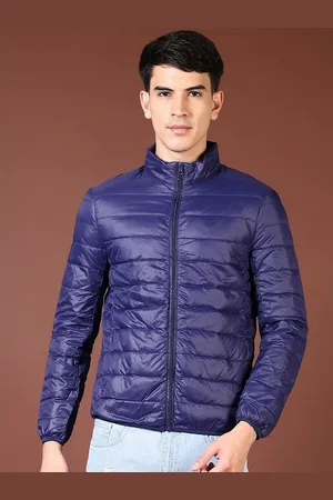 V-Mart Men Mock Collar Solid Cotton Casual Puffer Jacket