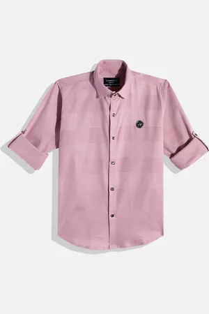 CHARCHIT Boys Comfort Horizontal Striped Cotton Lycra Casual Shirt