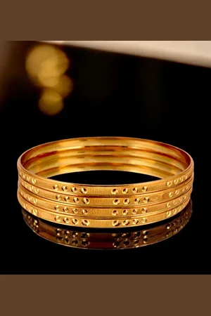 Lucky Jewellery Set Of 4 18K One Gold-Plated Bangles
