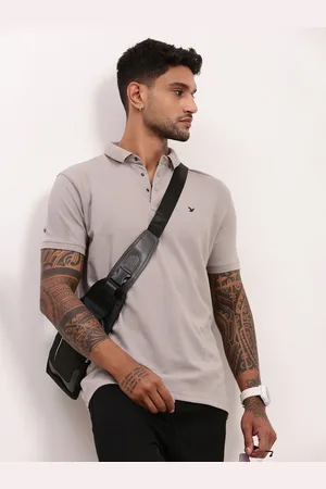 SHOWOFF Men Solid Polo Collar Cotton T-shirt