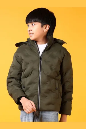 V-Mart Boys Hooded Solid Cotton Casual Puffer Jacket