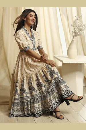 Biba Ethnic Motifs Print Maxi Dress