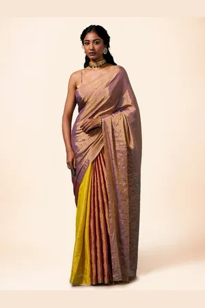 Dressfolk Tissue Chanderi Saree with Blouse Piece