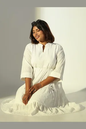 SHOWOFF Women Cotton Fit and Flare Midi Dress