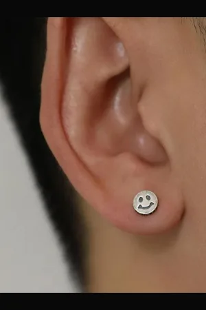 GoldNera Mens 925 Sterling Silver Circular Shaped Minimal Studs
