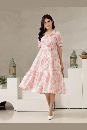 Kalini Floral Print Fit & Flare Midi Dress