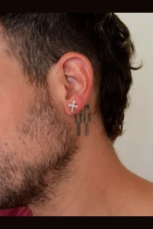 GoldNera Mens 925 Sterling Silver Quirky Shaped Minimal Studs