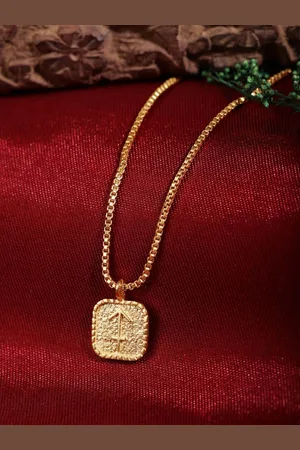 Berserk Gold-Plated Sagittarius Pendant With Chain