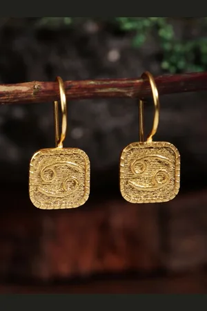 Berserk Gold-Plated Contemporary Shaped Cancer Studs