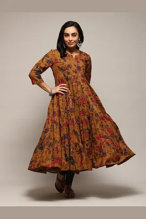 Biba Floral Printed Tiered Anarkali Kurta