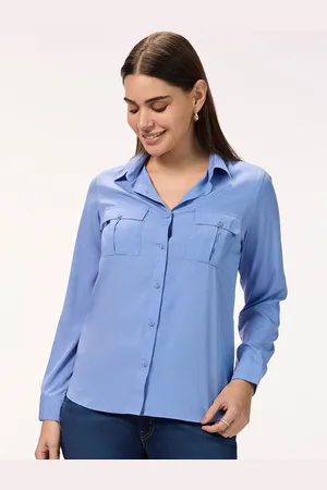 Bombay High Women Standard Fit Spread Collar Solid Casual Shirt