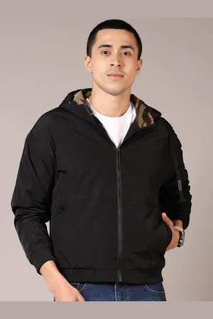 V-Mart Men Hooded Camouflage Printed Cotton Casual Bomber Jacket
