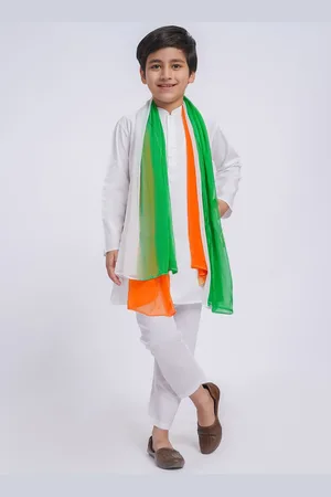 Vastramay Boys Mandarin Collar Pure Cotton Kurta With Pyjama And Dupatta