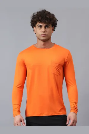 Fitkin Men Orange Regular Dri-FIT T-shirt