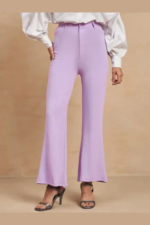 Color Capital Women Self Design Mid-Rise Bootcut Trousers
