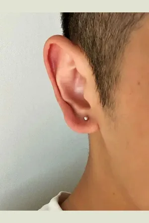 GoldNera Mens 925 Sterling Silver Contemporary Shaped Minimal Studs
