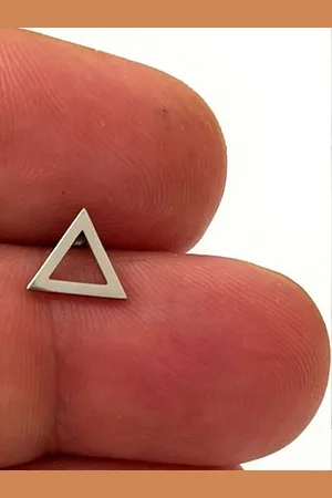 GoldNera Mens 925 Sterling Silver Triangular Shaped Minimal Studs