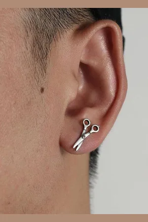 GoldNera Mens 925 Sterling Silver Quirky Shaped Minimal Studs