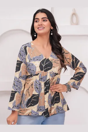 Kalini Women Floral Printed Cotton A-Line Top